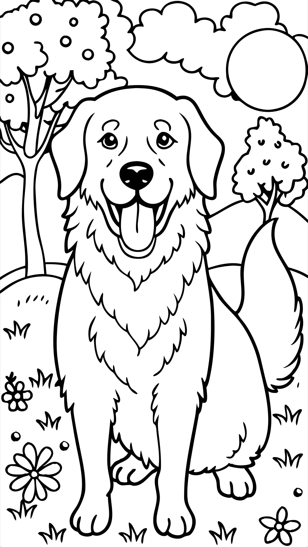 Página para colorear de Golden Retriever